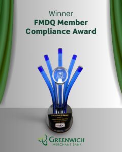 Greenwich Merchant Bank wins FMDQ’s 2025 Best Compliant Member Award, reaffirming its leadership in governance and market discipline 