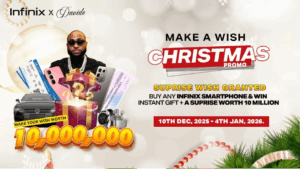 Infinix launches exciting “Make A Wish Worth N10 Million” Christmas promo with brand ambassador – Davido 