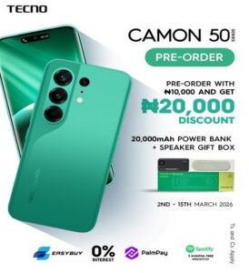 Now live! Pre-order the Tecno Camon 50 series and fantastic gifts await you.